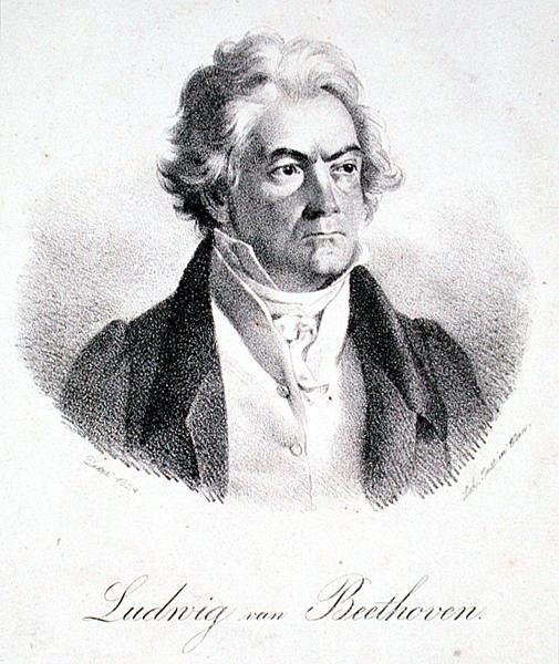 لودفيج فان بيتهوفن (1770-1827) 1824 (طباعة حجرية) بواسطة Deker Deker