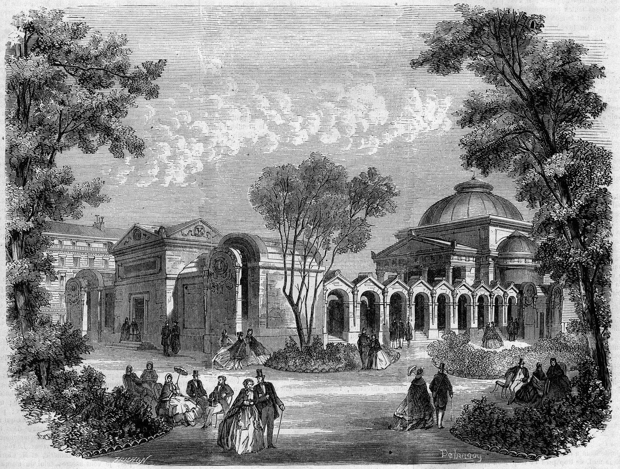 مصلى إكفاري في ساحة لويس السادس عشر في باريس ، نقش بعد رسم ديلانوي ، في "" L'univers Illustré " بواسطة ديلانوي ديلانوي