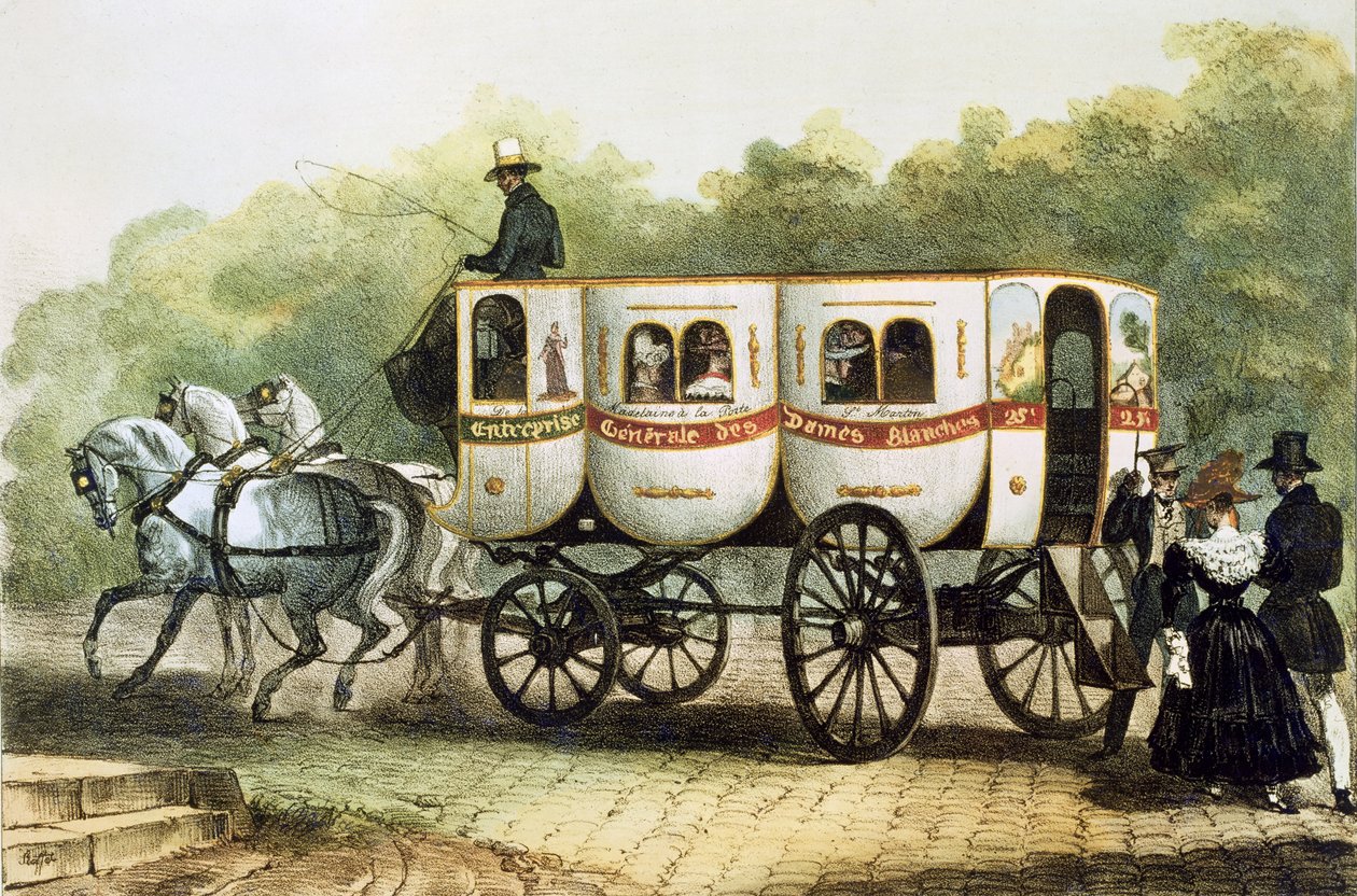 &39;Enterprise Generale des Dames Blanches&39; ، الجامع من مادلين إلى بورت سانت مارتن ، c.1850 بواسطة دينيس أوجوست ماري رافت