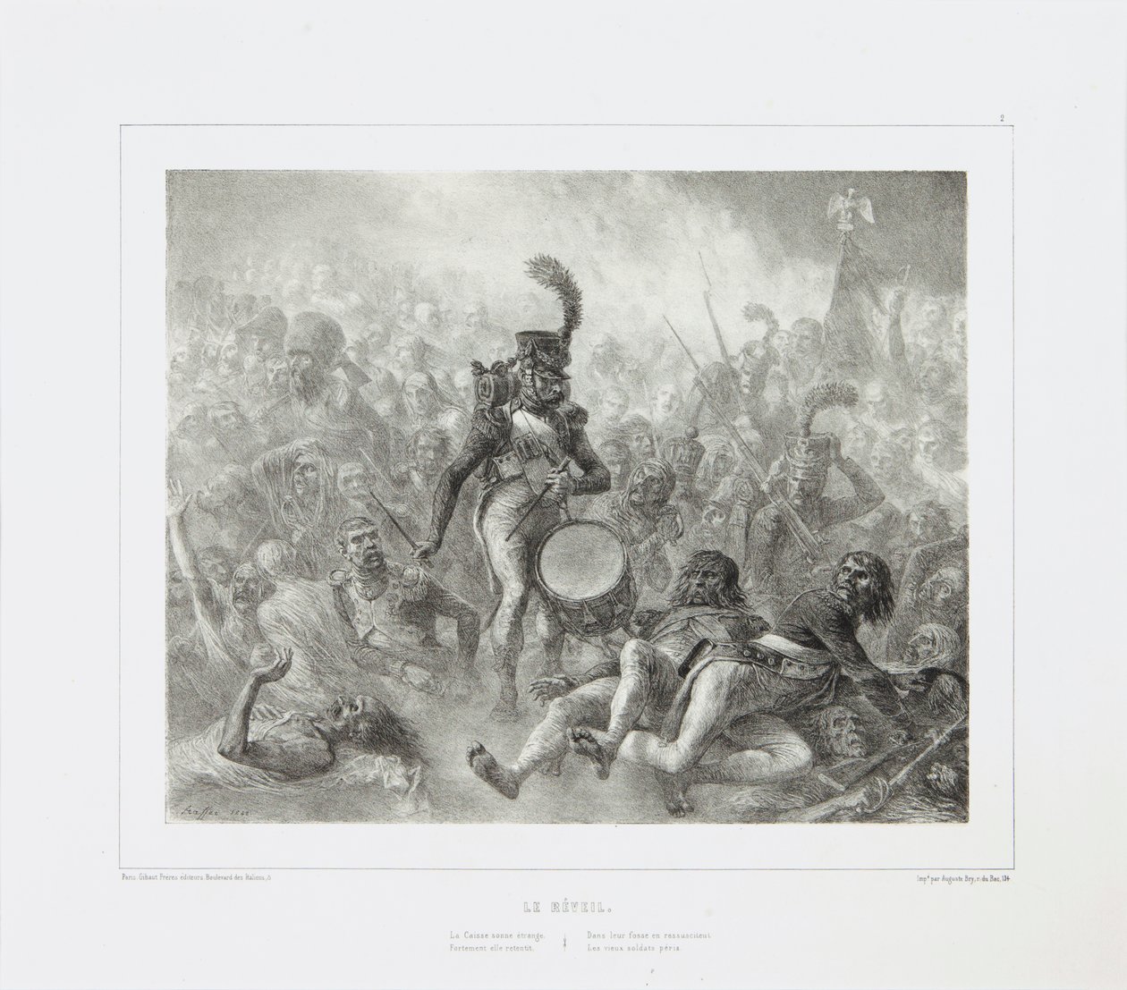 الطبل إيقاظ الجنود القتلى ، 1842 بواسطة دينيس أوجوست ماري رافت