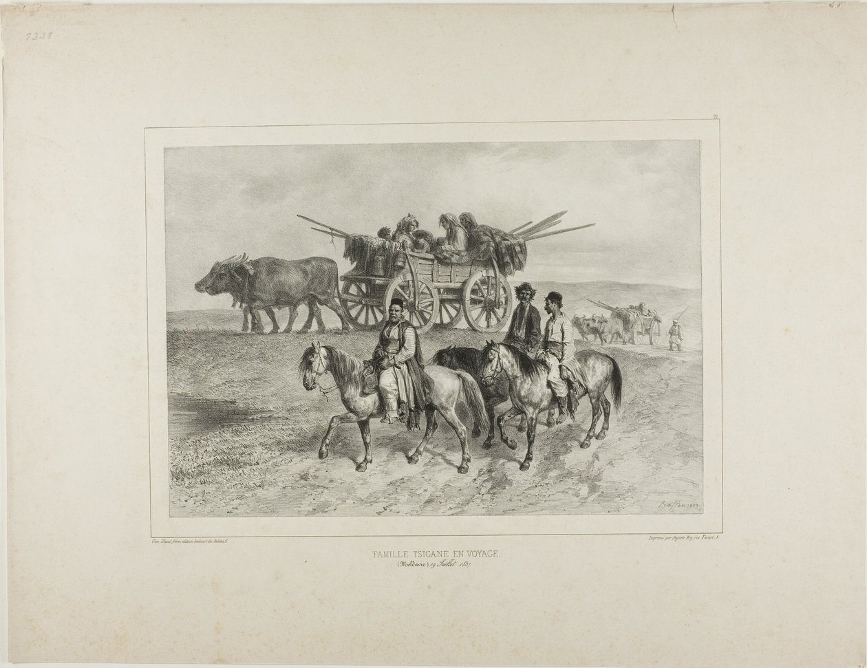 عائلة من الغجر المجريين الغجر المتنقلين، مولدافيا، 19 يوليو 1837 بواسطة دينيس أوجوست ماري رافت