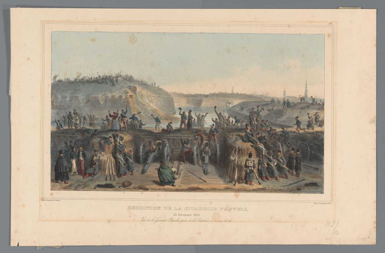 أوفيرجاف فان دي سيتاديل فان أنتويرب 1832 استسلام قلعة أنتويرب (العنوان على الجسم) رسومات مصنوعة من الحياة في حصار قلعة أنتويرب بواسطة Raffet (عنوان السلسلة على الكائن) بواسطة دينيس أوجوست ماري رافت