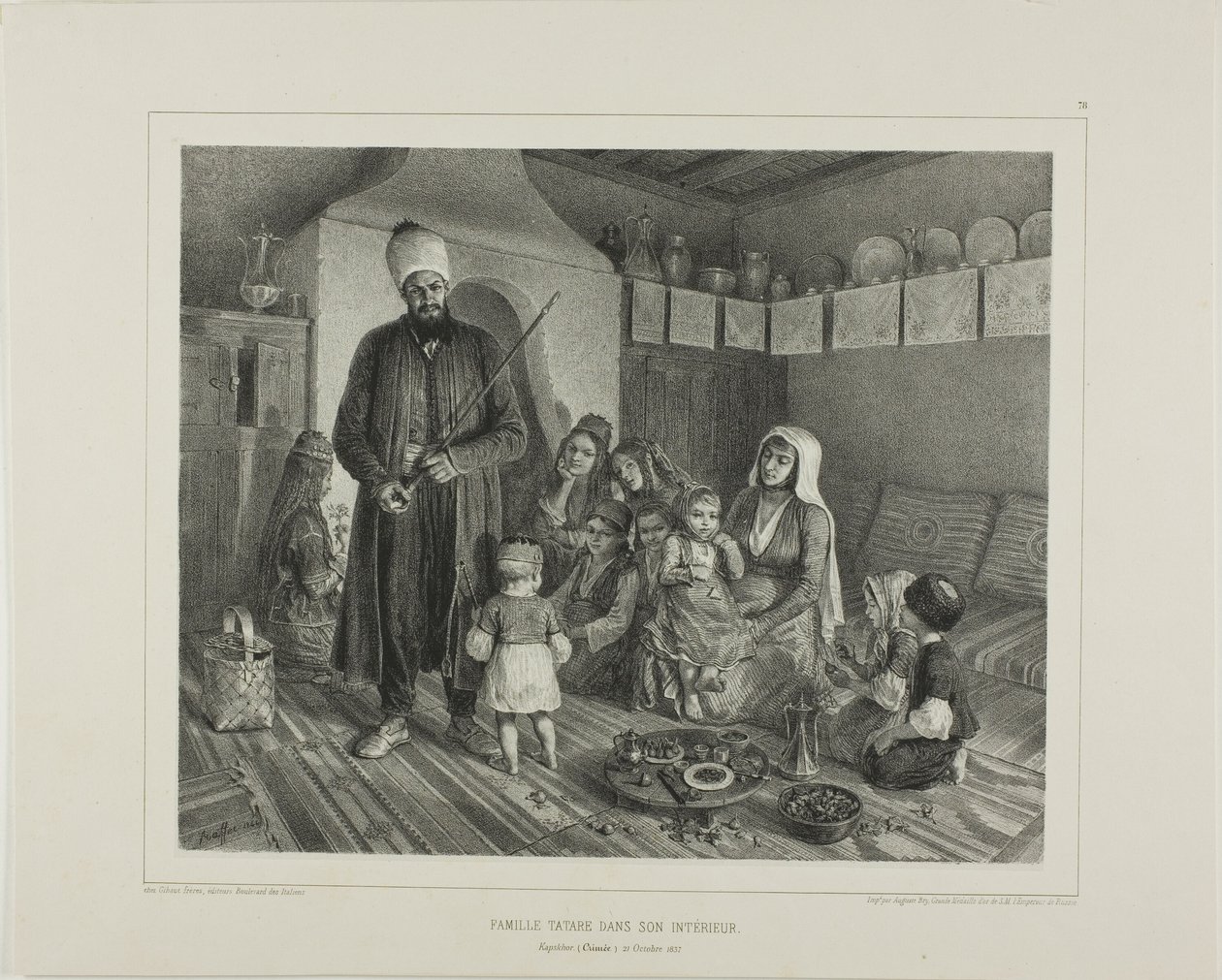 عائلة التتار في منزلهم ، Kapskhor ، القرم ، 21 أكتوبر 1837 بواسطة دينيس أوجوست ماري رافت