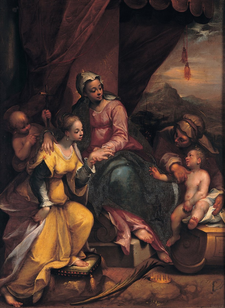 الزواج الصوفي لسانت كاترين ، 1590 بواسطة دينيس كالفيرت