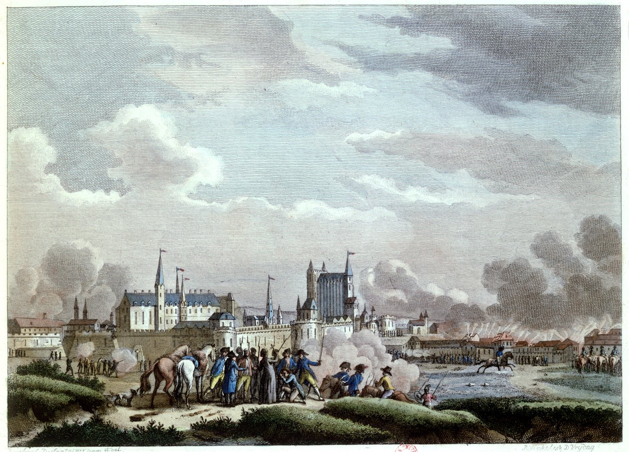 الهجوم على نانت ، 27-29 يونيو 1793 ، من قبل Vendean Insurgents ، 1800 (نقش الألوان) بواسطة Desfontaines