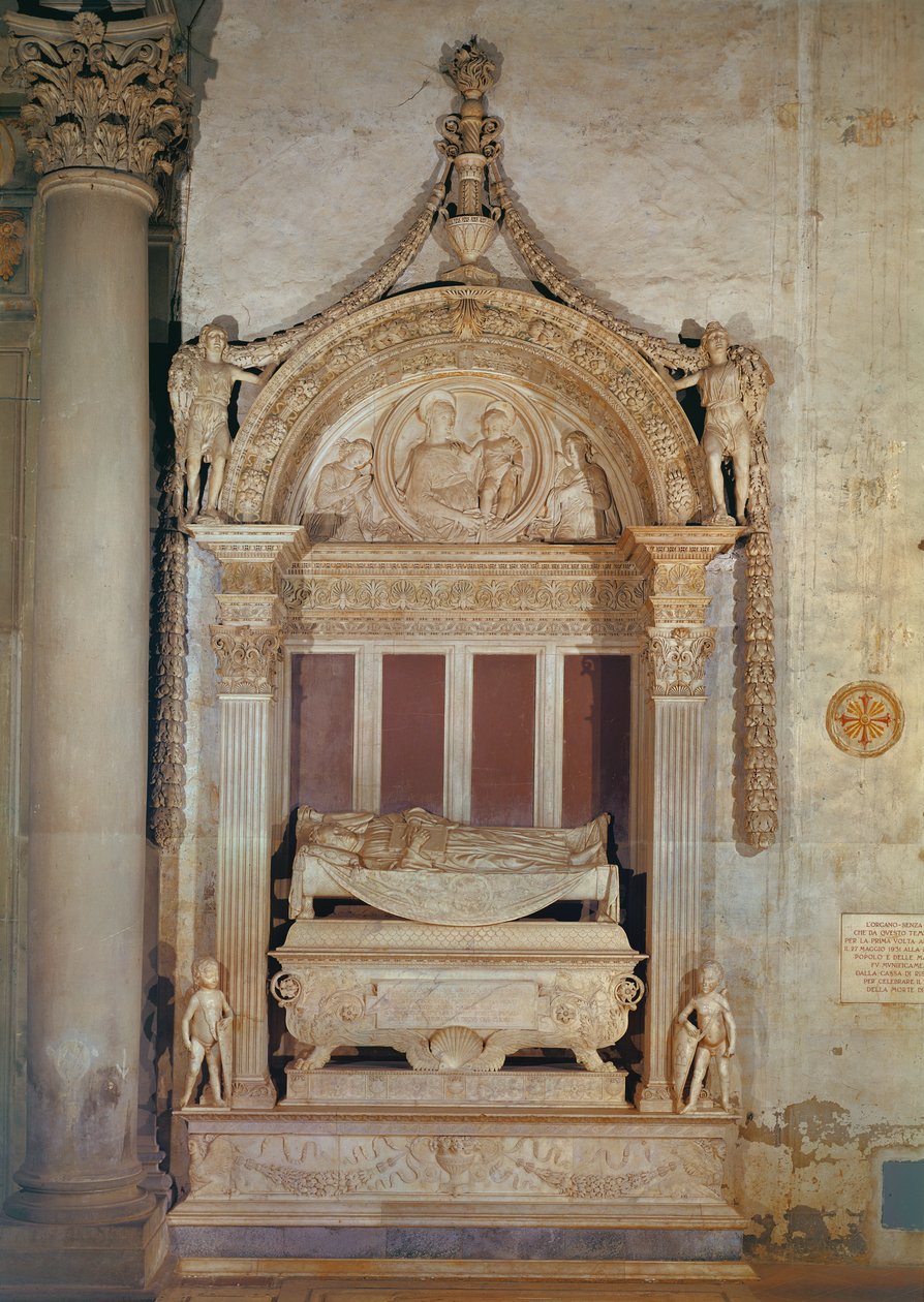 مقبرة كارلو مارسبيني ، c.1453-55 (رخام) بواسطة Desiderio da Settignano