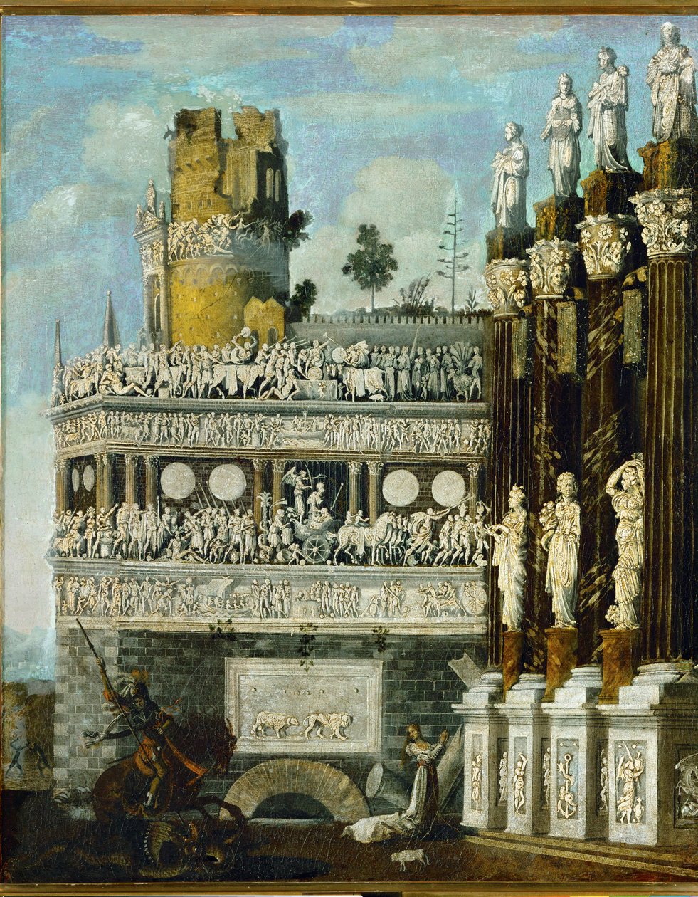 "العمارة التخيلية" (زيت على قماش) بواسطة ديزيديريو مونسو