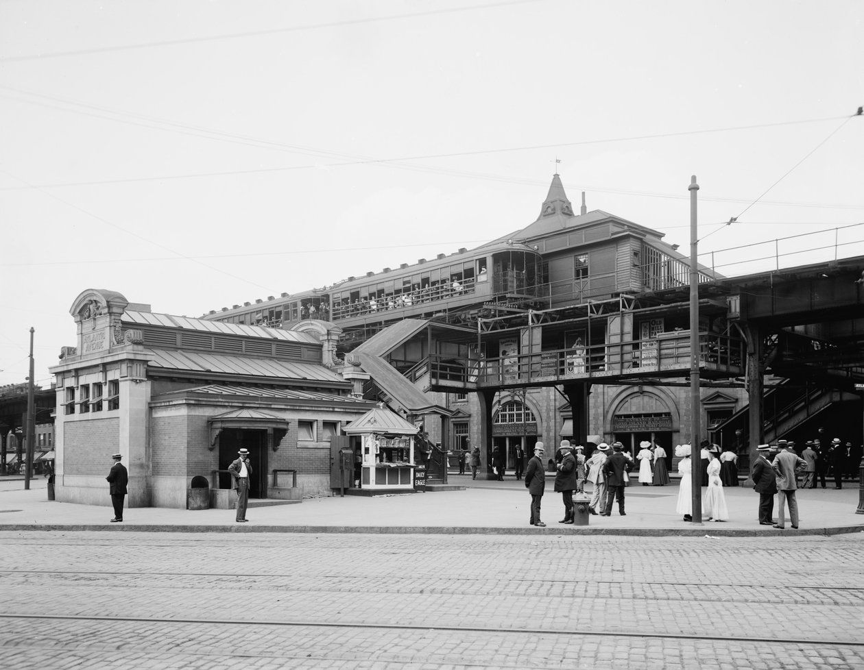 شارع أتلانتيك ، مدخل مترو الأنفاق ، بروكلين ، نيويورك ، c.1910-20 بواسطة شركة ديترويت للنشر