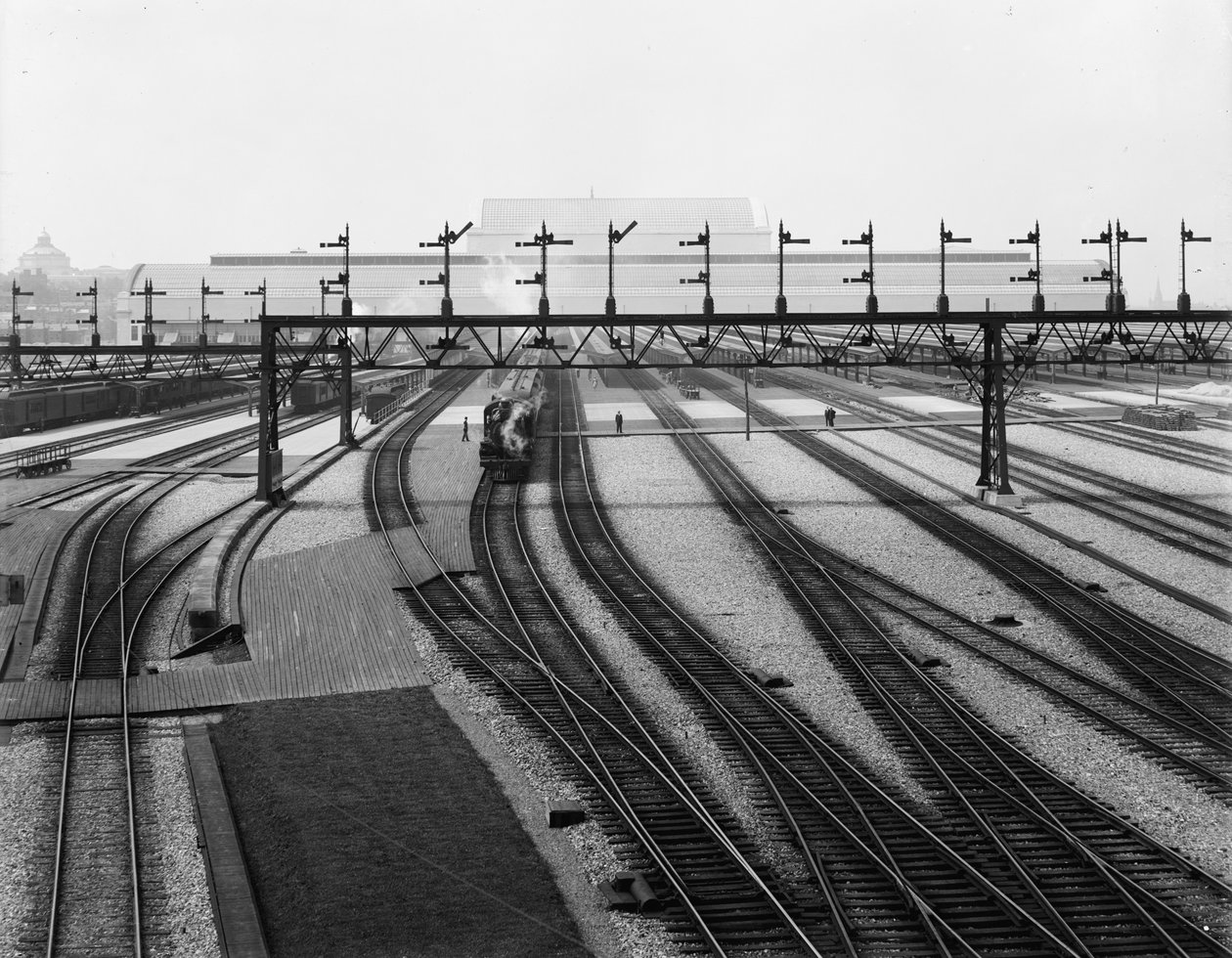ساحات التبديل ، محطة يونيون ، واشنطن العاصمة ، c.1907-10 بواسطة شركة ديترويت للنشر