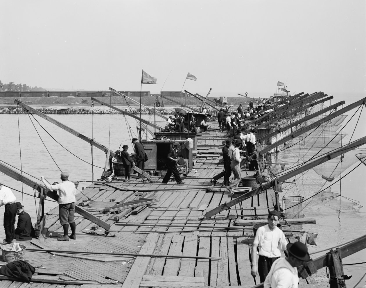 رصيف الصيد ، شيكاغو ، إلينوي ، c.1910-20 بواسطة شركة ديترويت للنشر