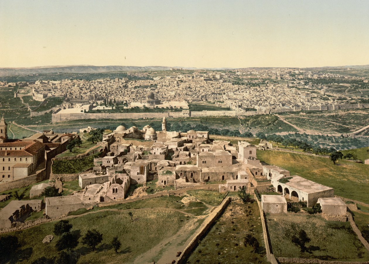 منظر عام ، القدس ، الأرض المقدسة ، حوالي عام 1890 - عام 1900 (طباعة ضوئية) بواسطة شركة ديترويت للتصوير