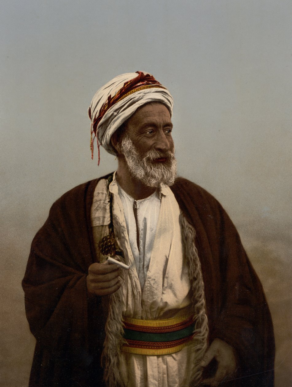 شيخ قرية فلسطين ، الأرض المقدسة ، حوالي عام 1890 - عام 1900 (طبعة ضوئية) بواسطة شركة ديترويت للتصوير
