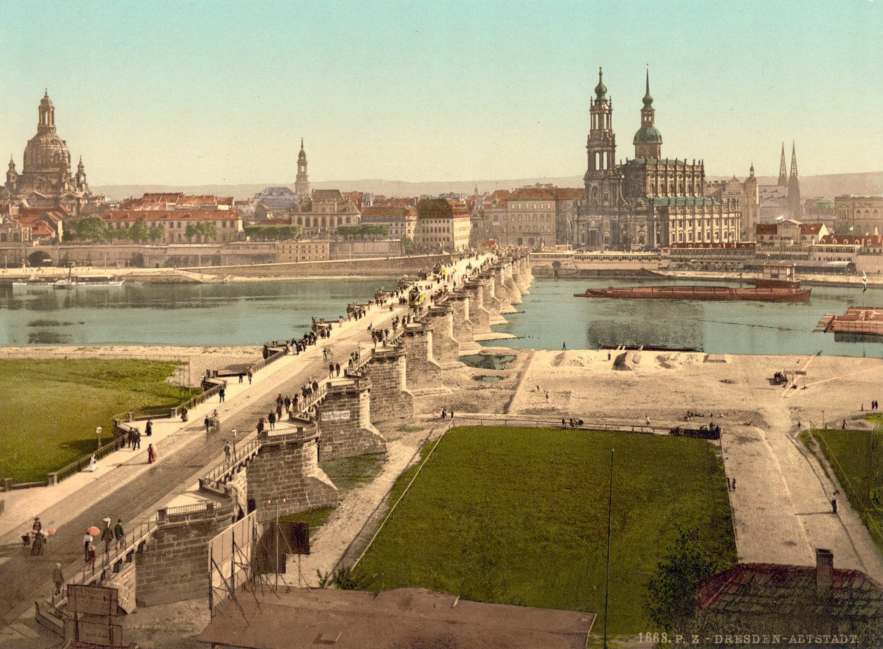 Altstadt ، ينظر إليه من وزارة الحرب ، درسدن ، ألمانيا ، c.1900 بواسطة شركة ديترويت للنشر