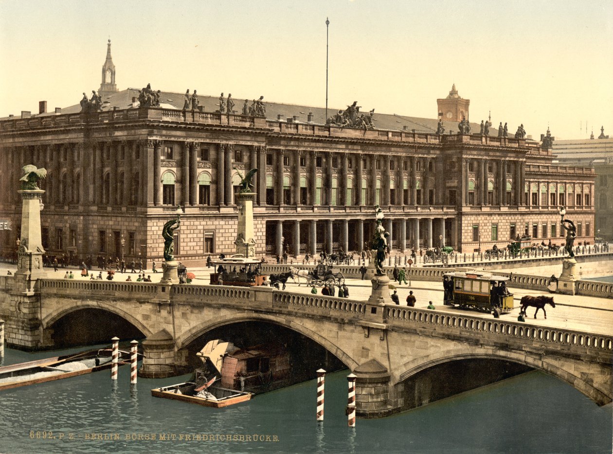 جسر فريدريك والبورصة ، برلين ، ألمانيا ، c.1900 بواسطة شركة ديترويت للنشر