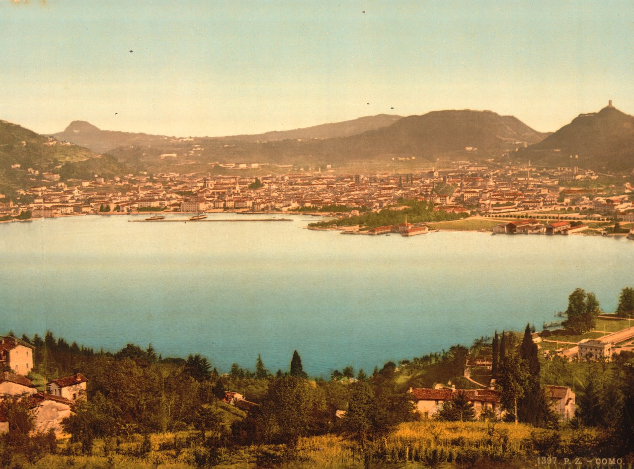 منظر عام ، كومو ، بحيرة كومو ، إيطاليا ، c.1900 بواسطة شركة ديترويت للنشر