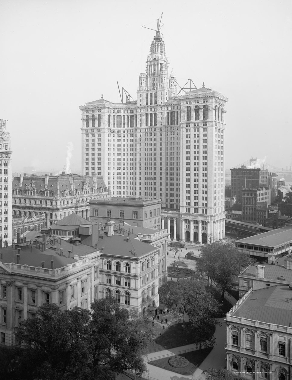 مبنى البلدية الجديد ، مدينة نيويورك ، الولايات المتحدة الأمريكية ، حوالي عام 1914 (صورة b / w) بواسطة شركة ديترويت للنشر