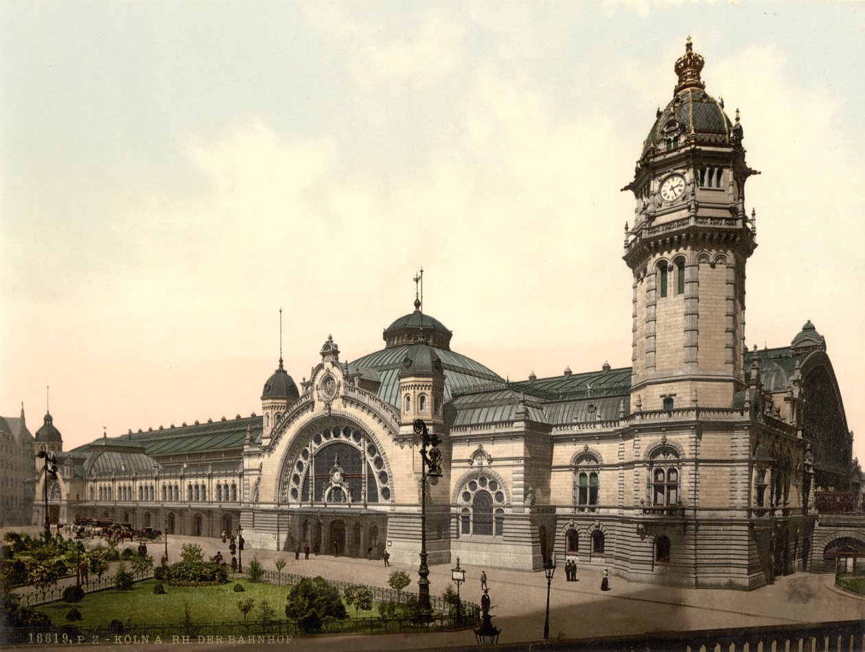محطة السكة الحديد ، كولونيا ، ألمانيا ، c.1900 بواسطة شركة ديترويت للنشر