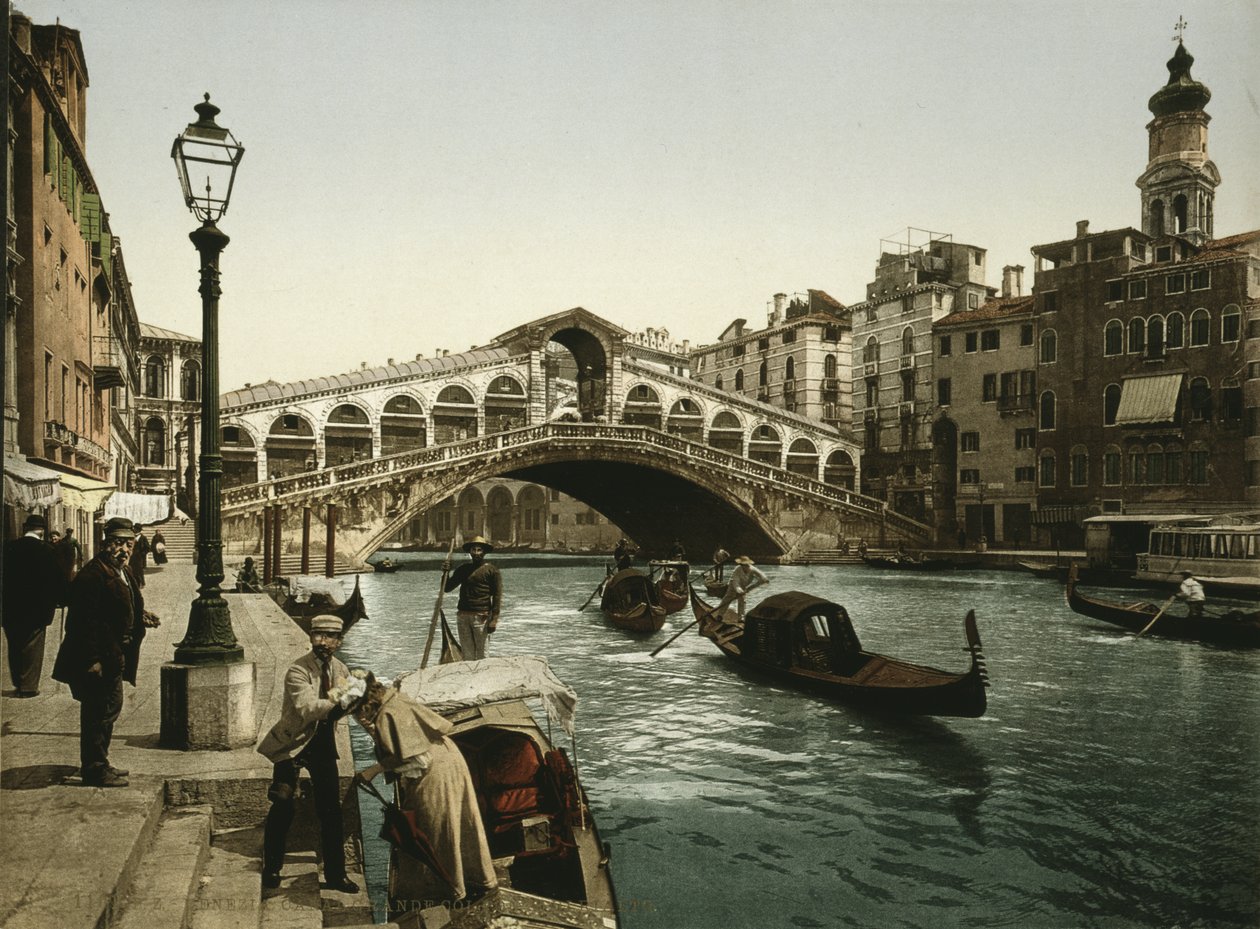 جسر ريالتو البندقية ، c.1900 (الفوتوكروم) بواسطة شركة ديترويت للنشر