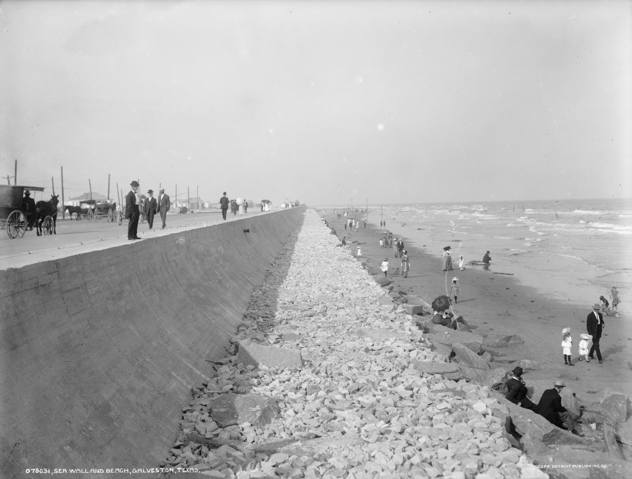 سيوال والشاطئ ، جالفستون ، تكساس ، 1910-1920 بواسطة شركة ديترويت للنشر