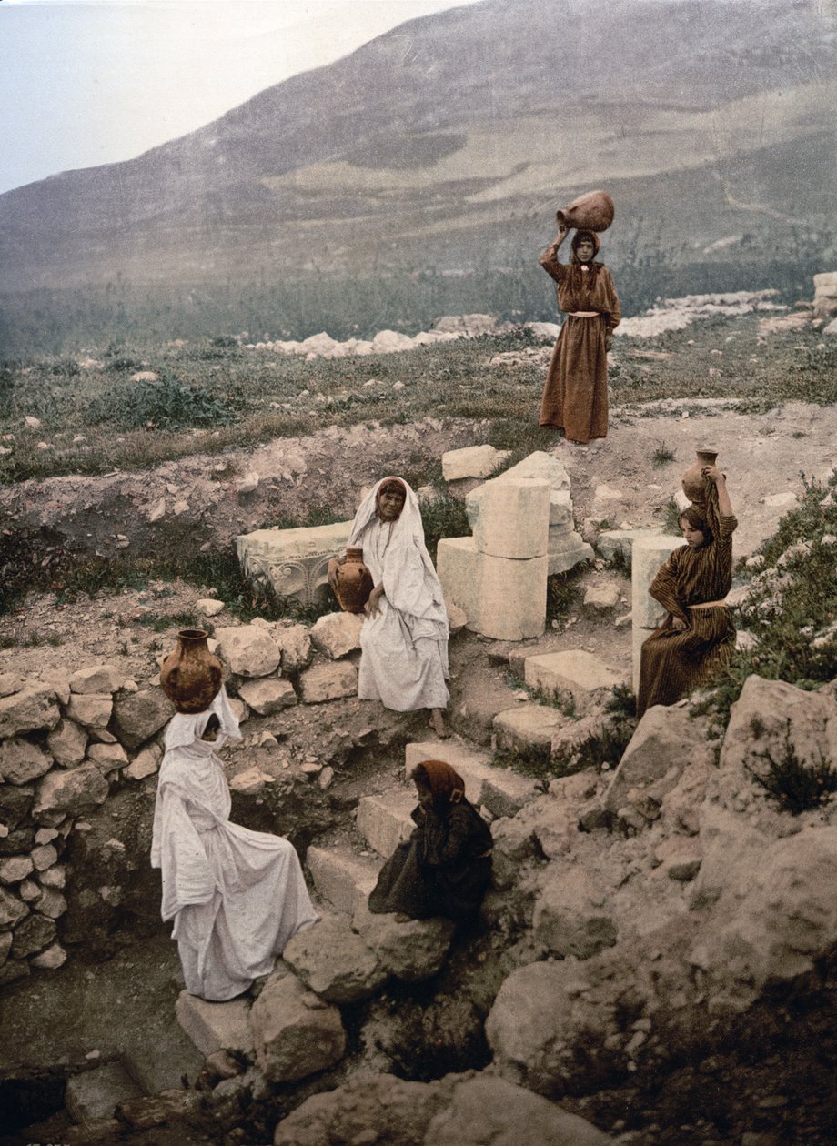 بئر السامريين في نابلس ، ج. 1900 (طباعة ضوئية ميكانيكية) بواسطة شركة ديترويت للنشر