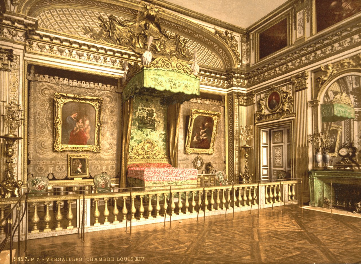 Bedchamber of Louis XIV، Versailles، c.1890-1900 (photochrom) بواسطة شركة ديترويت للنشر