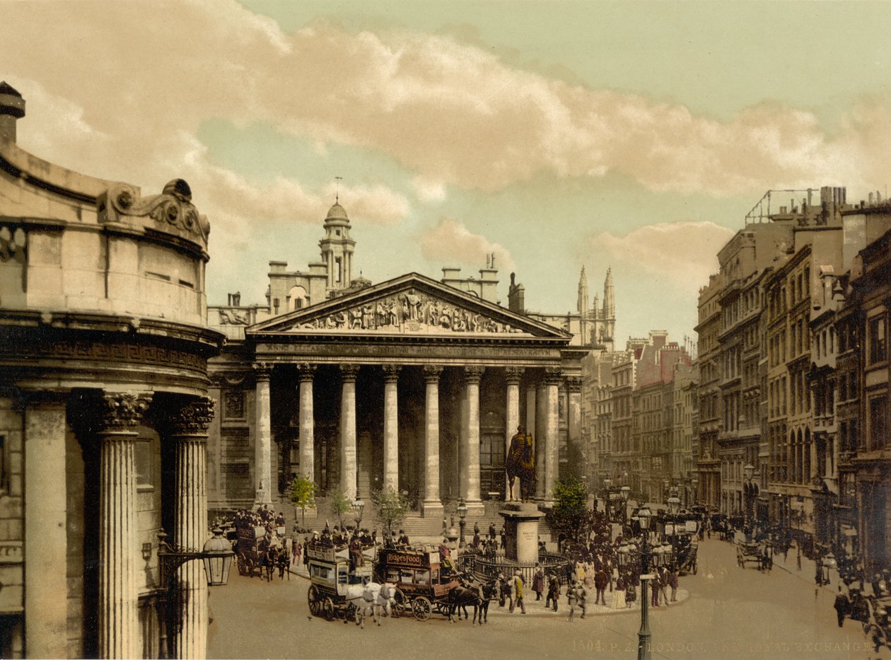Royal Exchange، London ،، c.1890-1900 (photochrom) بواسطة شركة ديترويت للنشر