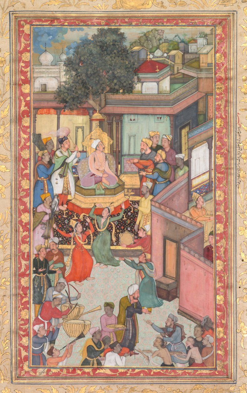 حفل ختان لأبناء أكبر ، رسم 126 من أكبر ناما كتاب أكبر… ، ج. 1602-3. بواسطة دارام داس