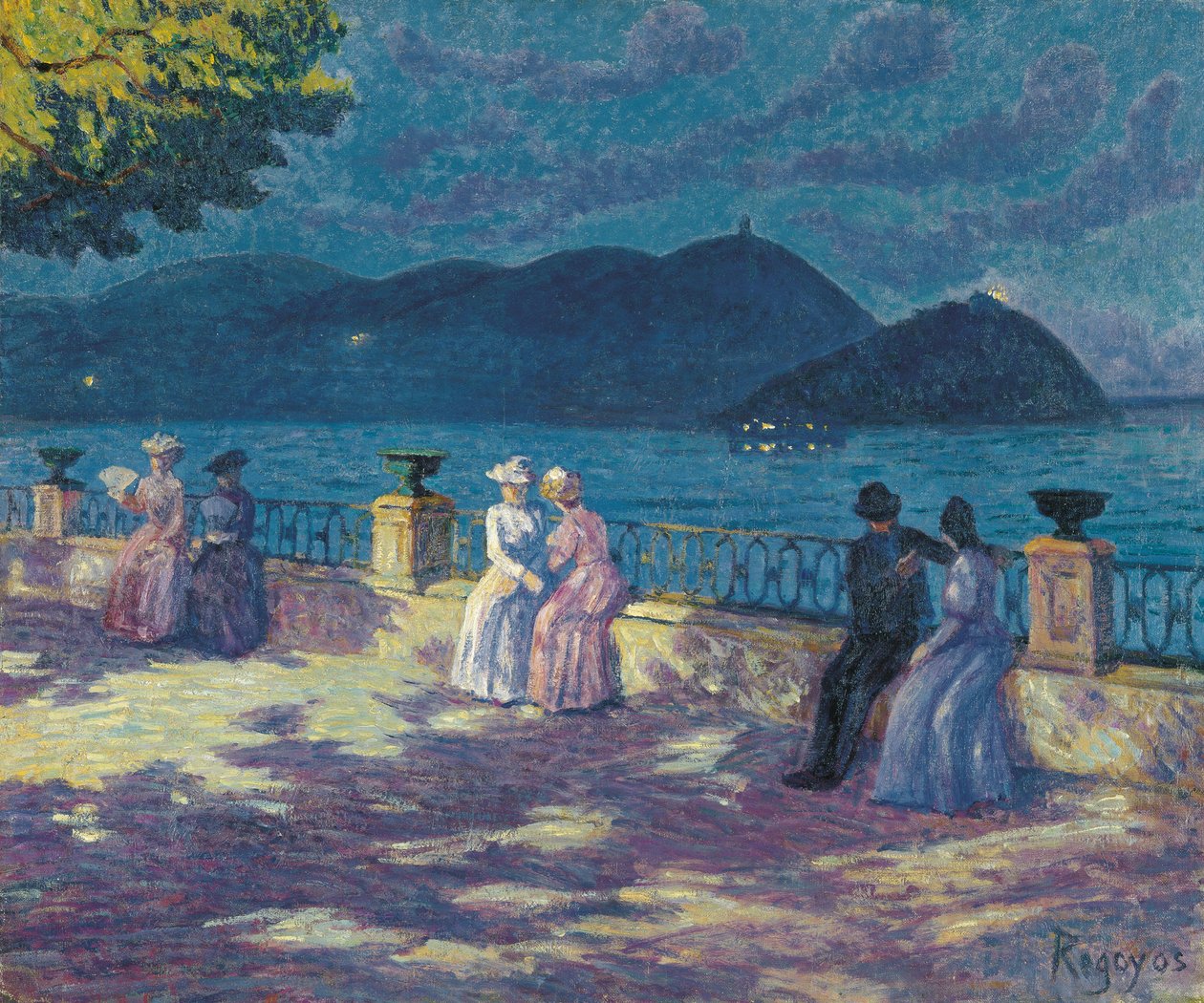 لا كونشا في الليل - Regoyos y Valdes، Dario de (1857-1913) - c. 1906 - زيت على قماش - 54x65 - متحف كارمن تايسن ، ملقة بواسطة Diario أو Dario de Regoyos y Valdes
