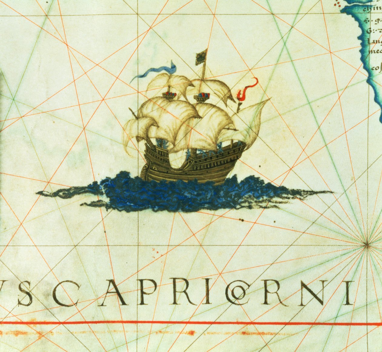 إضافة 5415A f.11 Galleon في الشراع الكامل ، التفاصيل من "Opus Geographicum" بواسطة دييغو هوميم