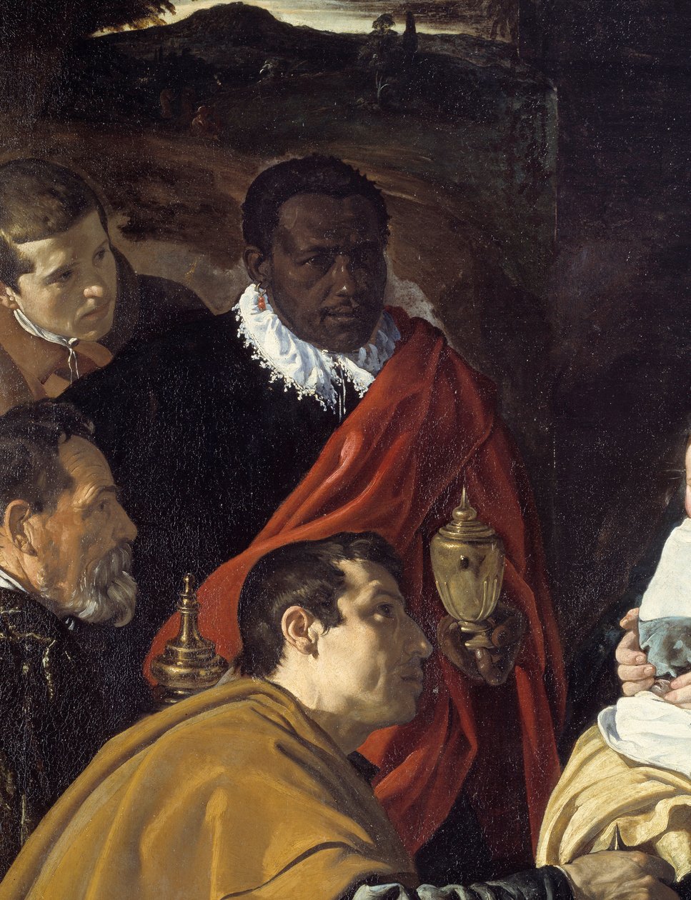 العشق من المجوس. تفاصيل رؤوس الملوك الحكماء. لوحة دييغو فيلاسكيز (1599-1660) بواسطة دييجو فيلاسكيز