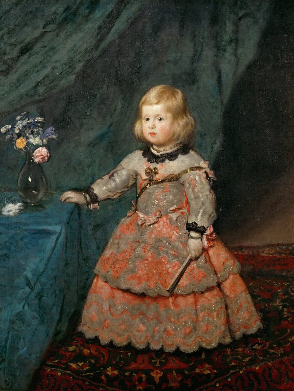 الباروك: صورة للإنفانتا مارغريت تيريزا (1651-1673) في ثوب وردي par Velazquez ، دييغو (1599-1660) ، ج. 1653- زيت على قماش بواسطة دييجو فيلاسكيز