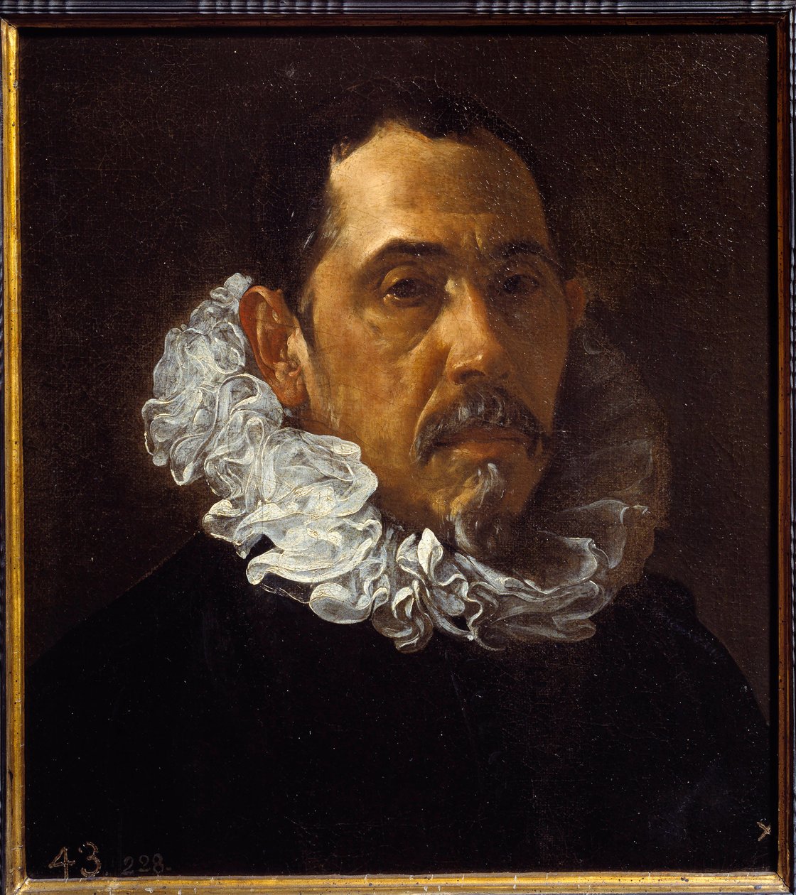 صورة لفرانشيسكو باتشيكو ، رسام إسباني (1564-1654). لوحة دييغو رودريغيز دي سيلفا إي فيلاسكيز (1599-1660) ، حوالي 1620. زيت على قماش. قاتمة: 0.40 × 0.36 م. مدريد. متحف برادو بواسطة دييجو فيلاسكيز