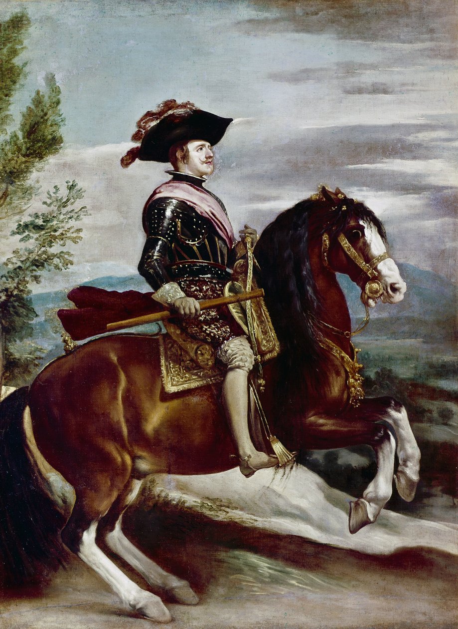 صورة لفيليب الرابع على ظهور الخيل، ج.1635 (زيت على قماش) بواسطة دييغو رودريغيز دي سيلفا إي فيلاسكيز