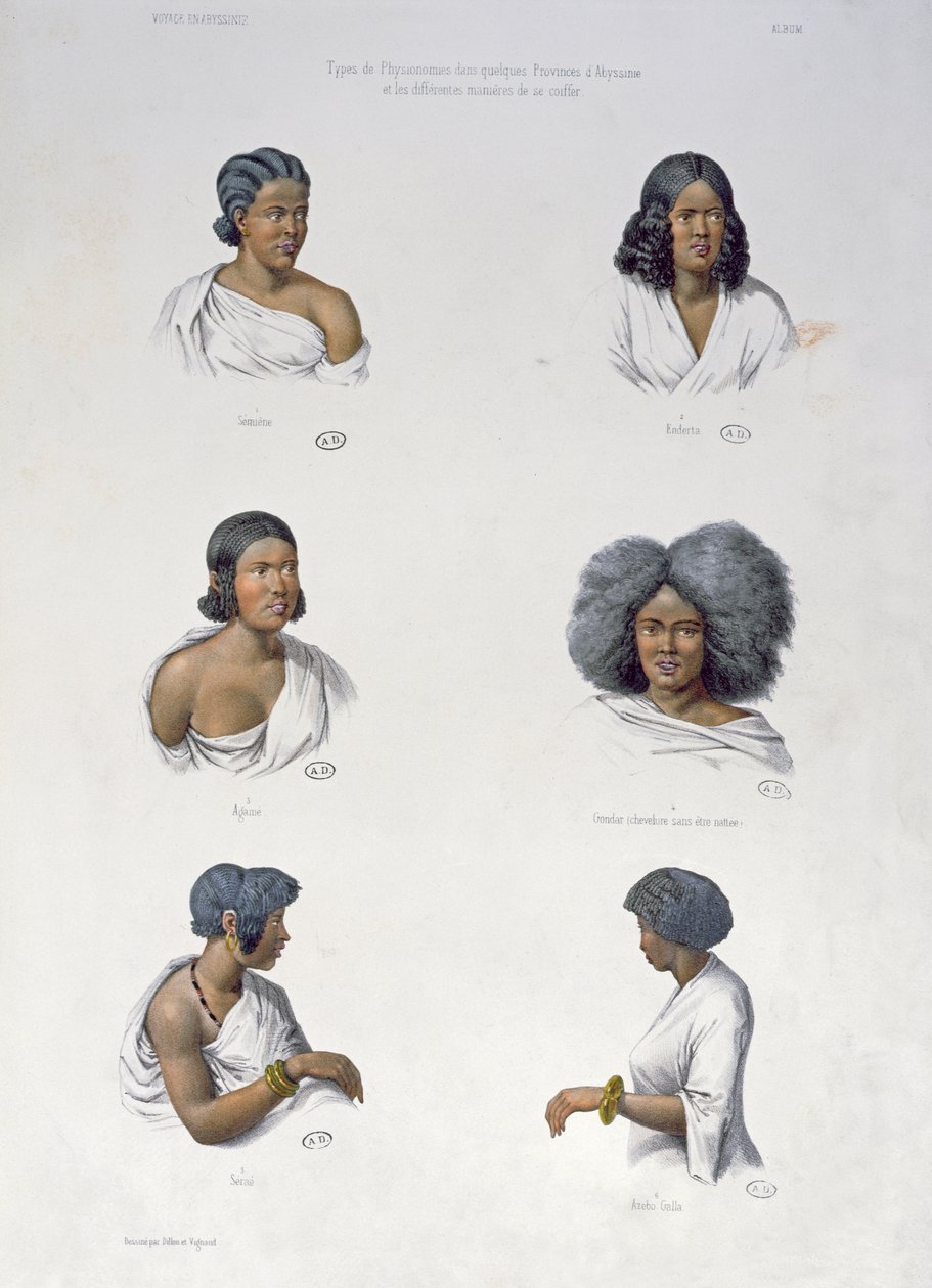 مواطنو الحبشة ، نقشهم Aumont ، c.1840 بواسطة ديلون و Vignaud