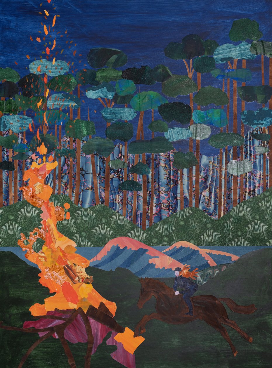 برونهيلد والمحرقة بجانب نهر الراين (ملصقة) بواسطة 