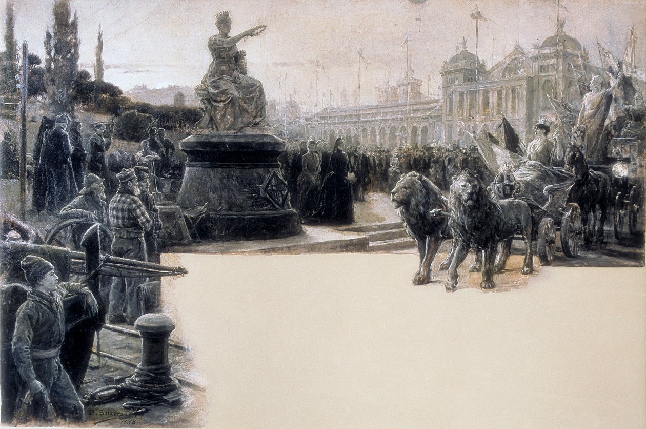 احتفال رمزي للمعرض العالمي في برشلونة عام 1888 ، رسم توضيحي لديونيس بايكسيراس إي فيرداغير (1862-1943) بواسطة ديونيزيو بايكسيراس فيرداغير