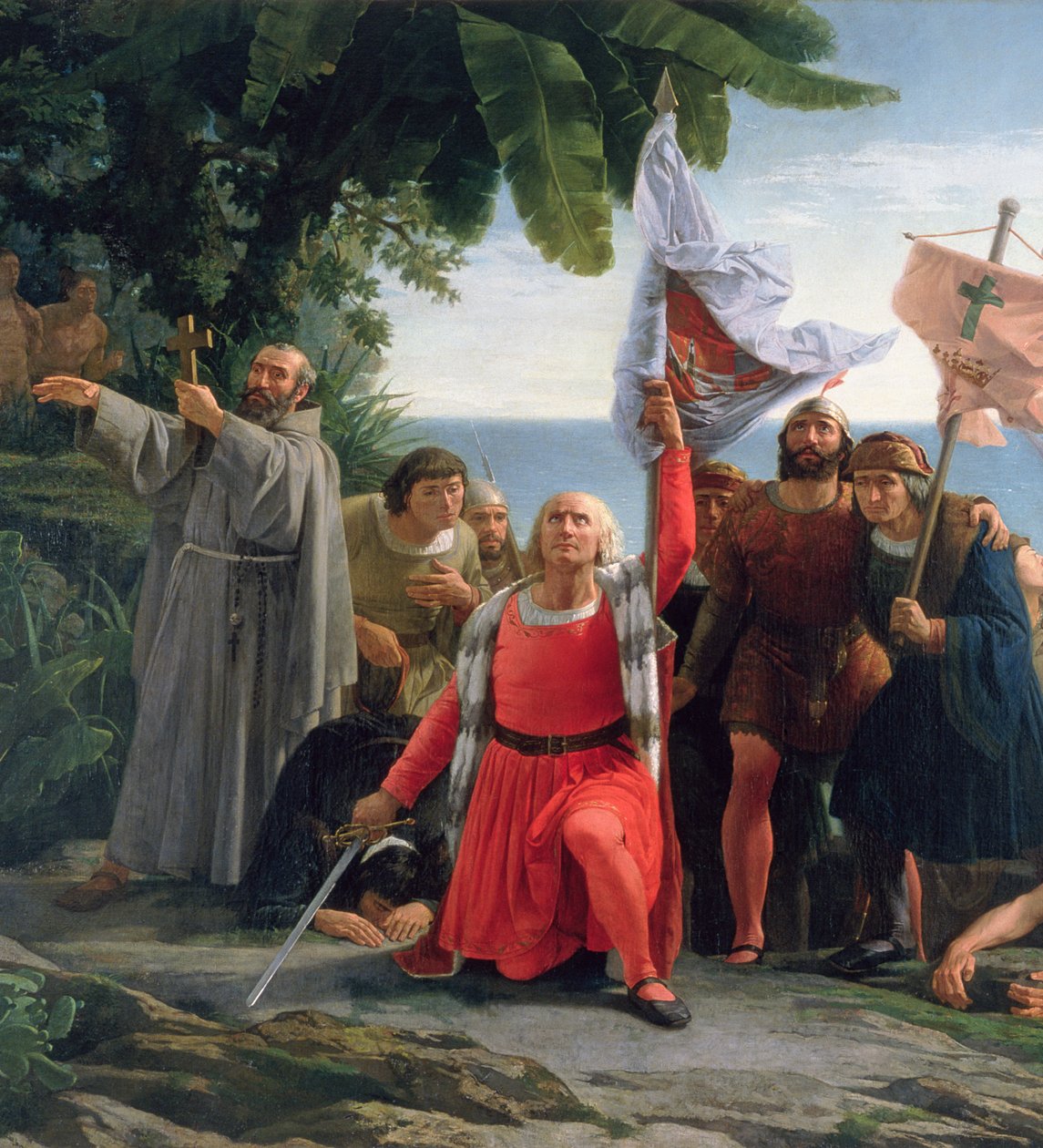 الهبوط الأول لكريستوفر كولومبوس (1450-1506) في أمريكا ، 1862 بواسطة ديوسكورو تيوفيلو بويبلا تولين