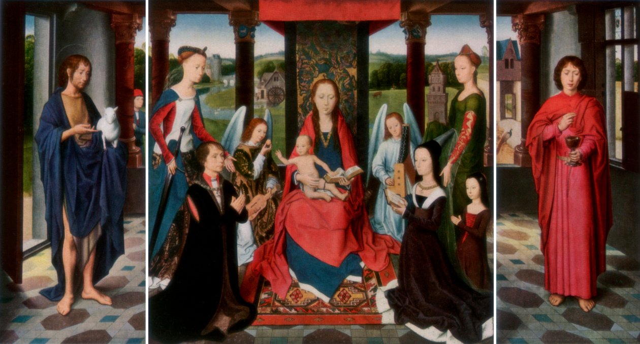 العذراء والطفل مع القديسين والمتبرعين The Donne Triptych ، c1478 1927 بواسطة ديرك بوتس