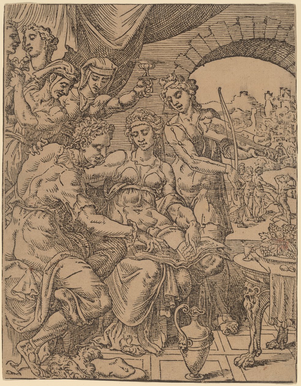 الابن الضال تبذير ميراثه على العاهرات بواسطة ديرك فولكرتز كورنهرت بعد Maerten van Heemskerck