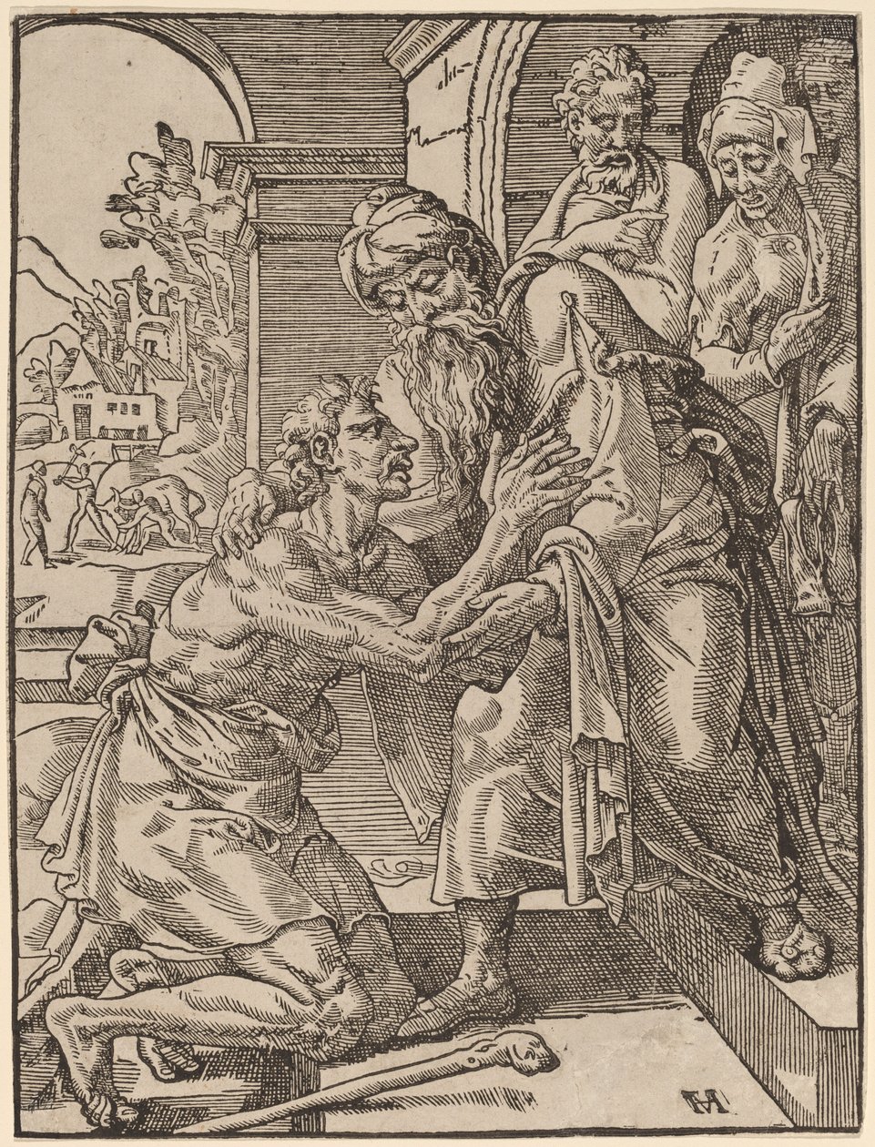 عودة الابن الضال بواسطة ديرك فولكرتز كورنهرت بعد Maerten van Heemskerck