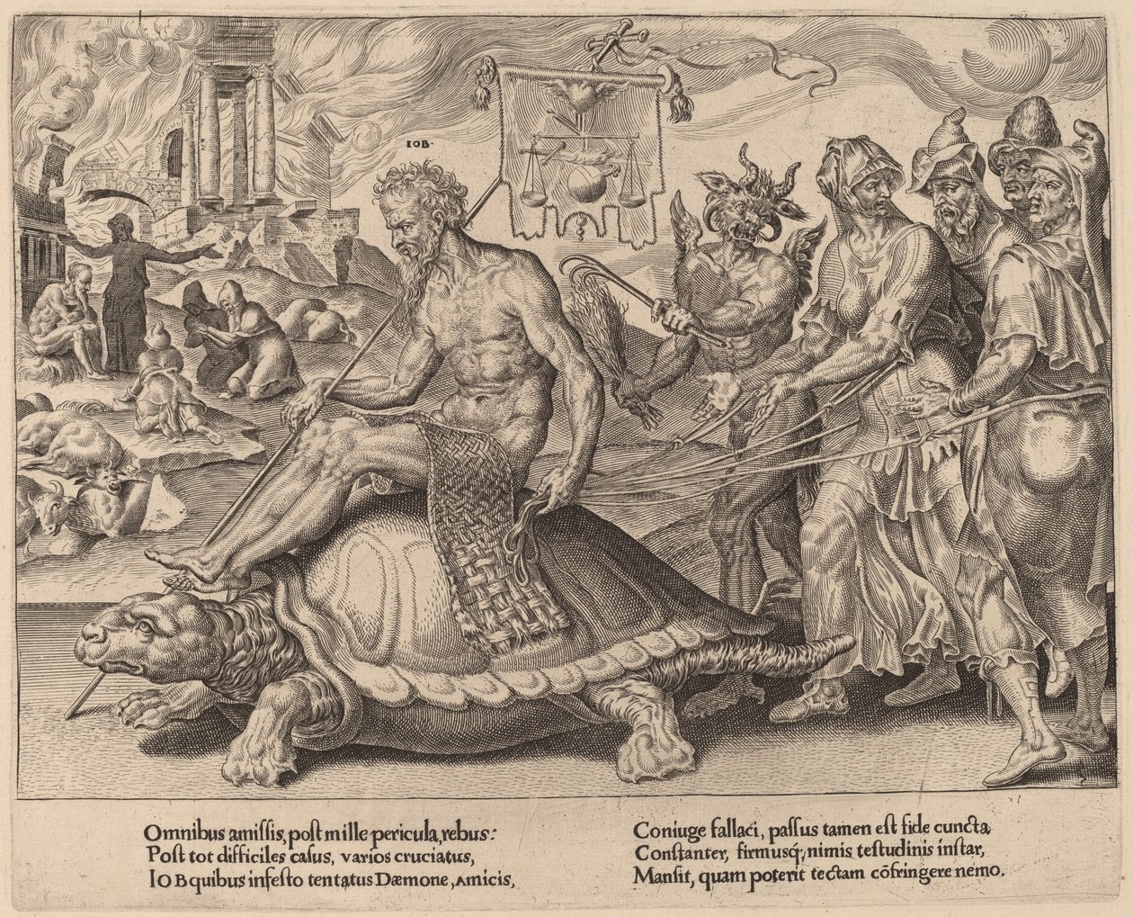 انتصار أيوب بواسطة ديرك فولكرتز كورنهرت بعد Maerten van Heemskerck