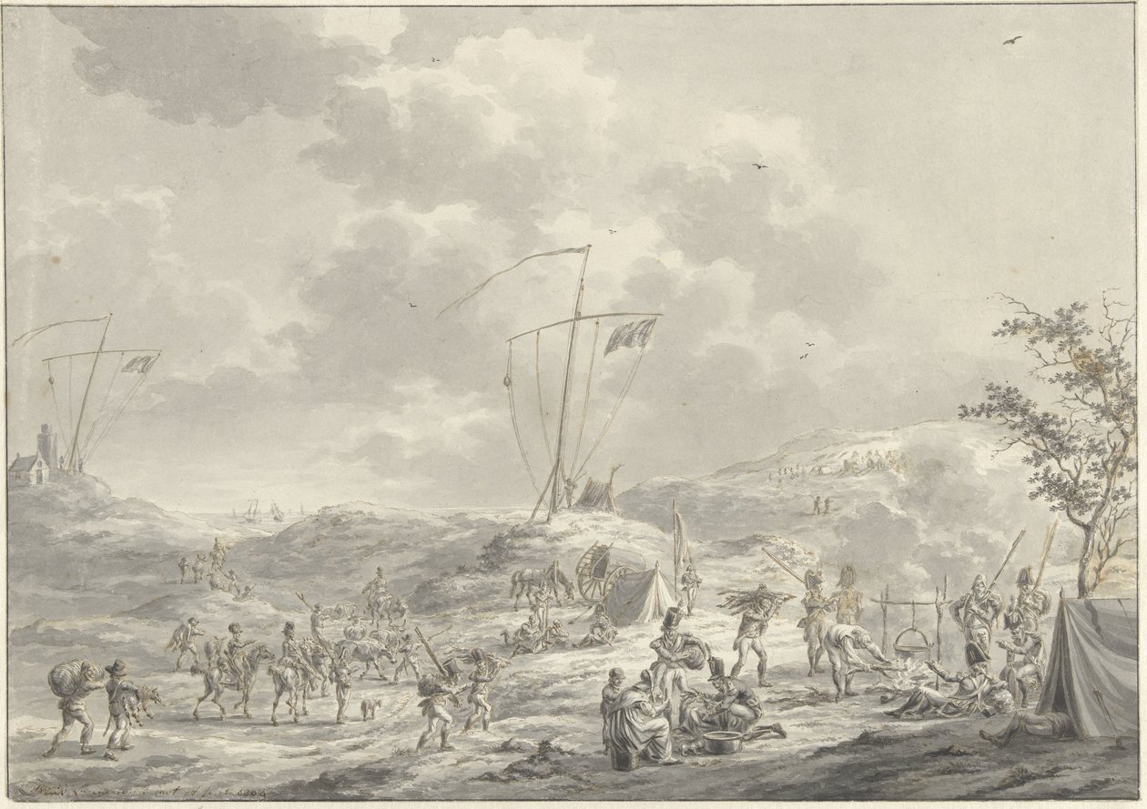 معسكر للجيش الروسي في Callantsoog عام 1799 بواسطة ديرك لانجينديك