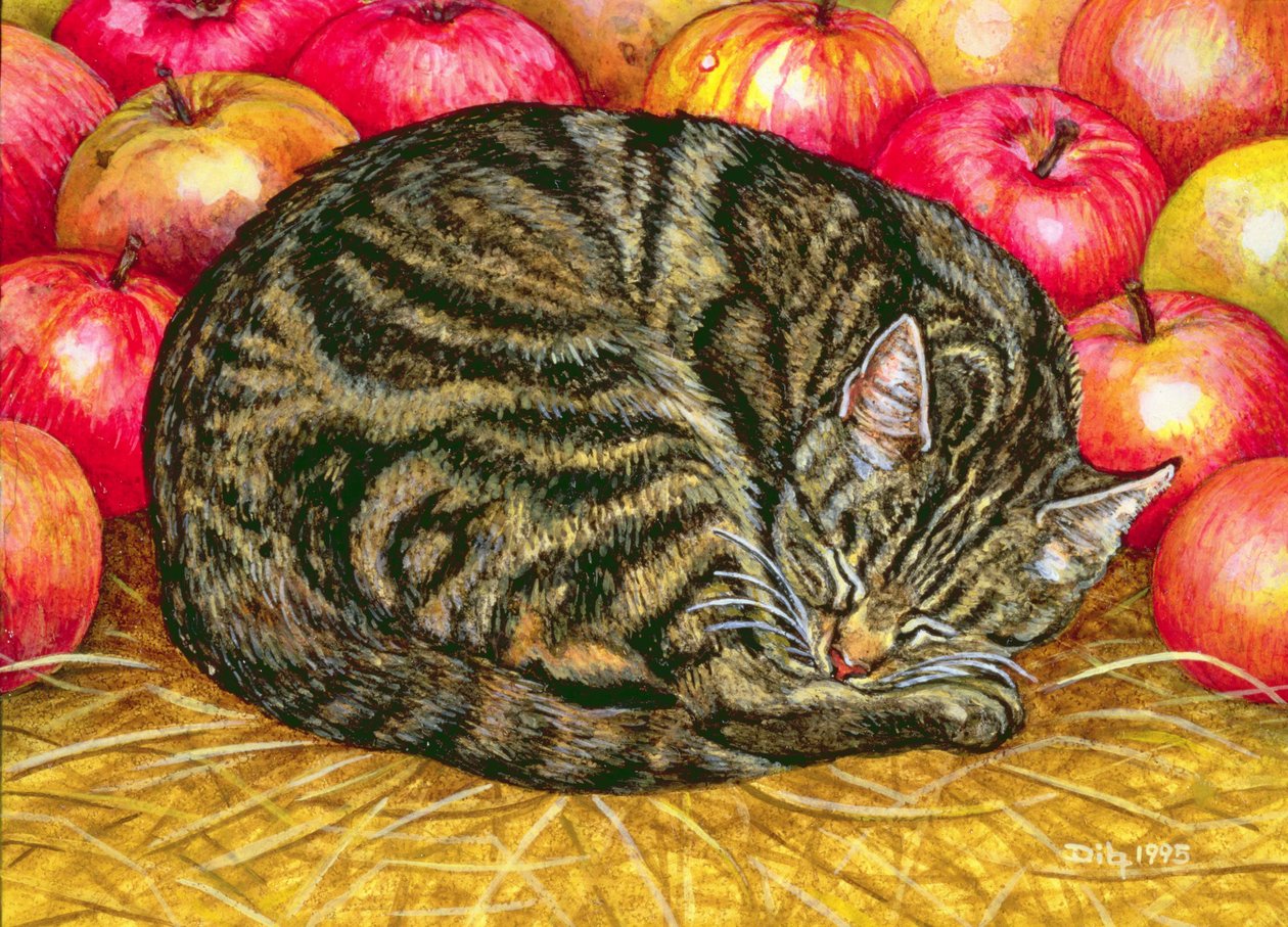 اليد اليسرى Apple-Cat ، 1995 (أكريليك على اللوحة) بواسطة ديتز