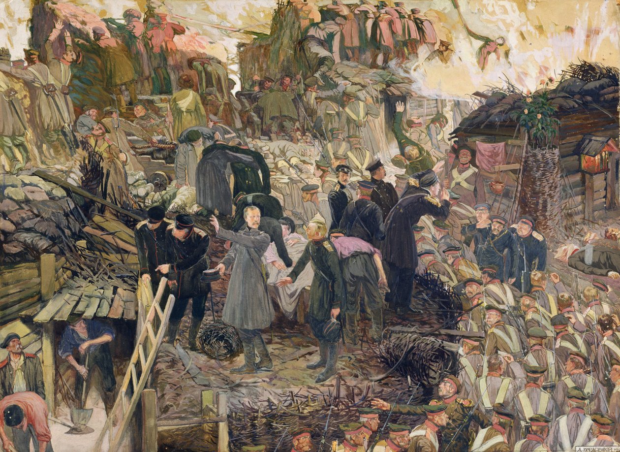الدفاع عن سيباستوبول ، 1910 (ألوان مائية على ورق مقوى) بواسطة دميتري نيكولايفيتش كاردوفسكي