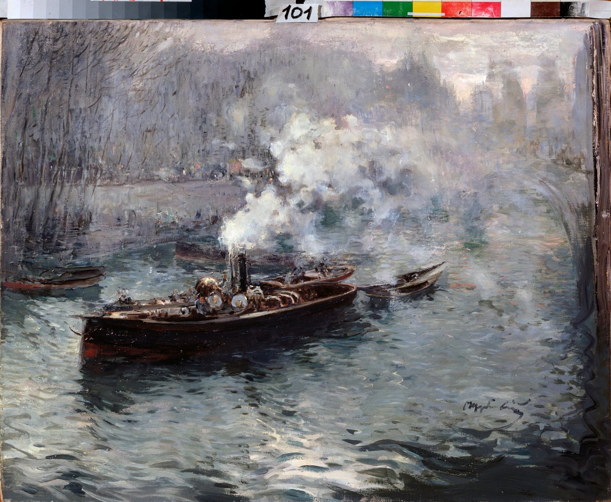 باخرة - لوحة رسمها دميتري أنفيموفيتش شيربينوفسكي (1867-1926)، زيت على قماش بواسطة ديمتري أنفيموفيتش ششيربينوفسكي