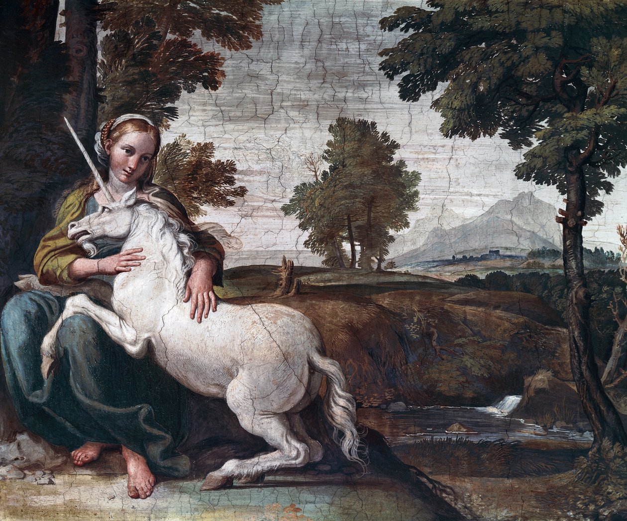 A Virgin with a unicorn بواسطة دومينيكينو