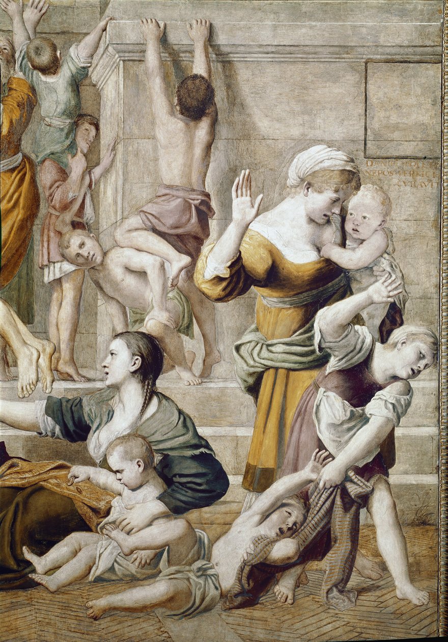 قصة القديسة سيسيليا: Aumone of St.Cecilia ، التفاصيل (Fresco بواسطة دومينيكينو