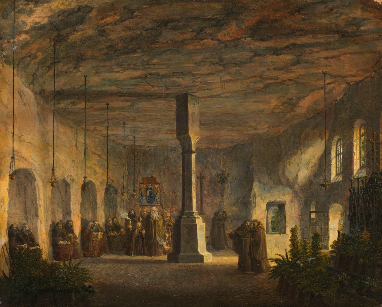 منظر داخلي للقديس ماكسيموسكابيل في سالزبورغ (Petersfriedhof) بواسطة دومينيكو كواجليو الأصغر