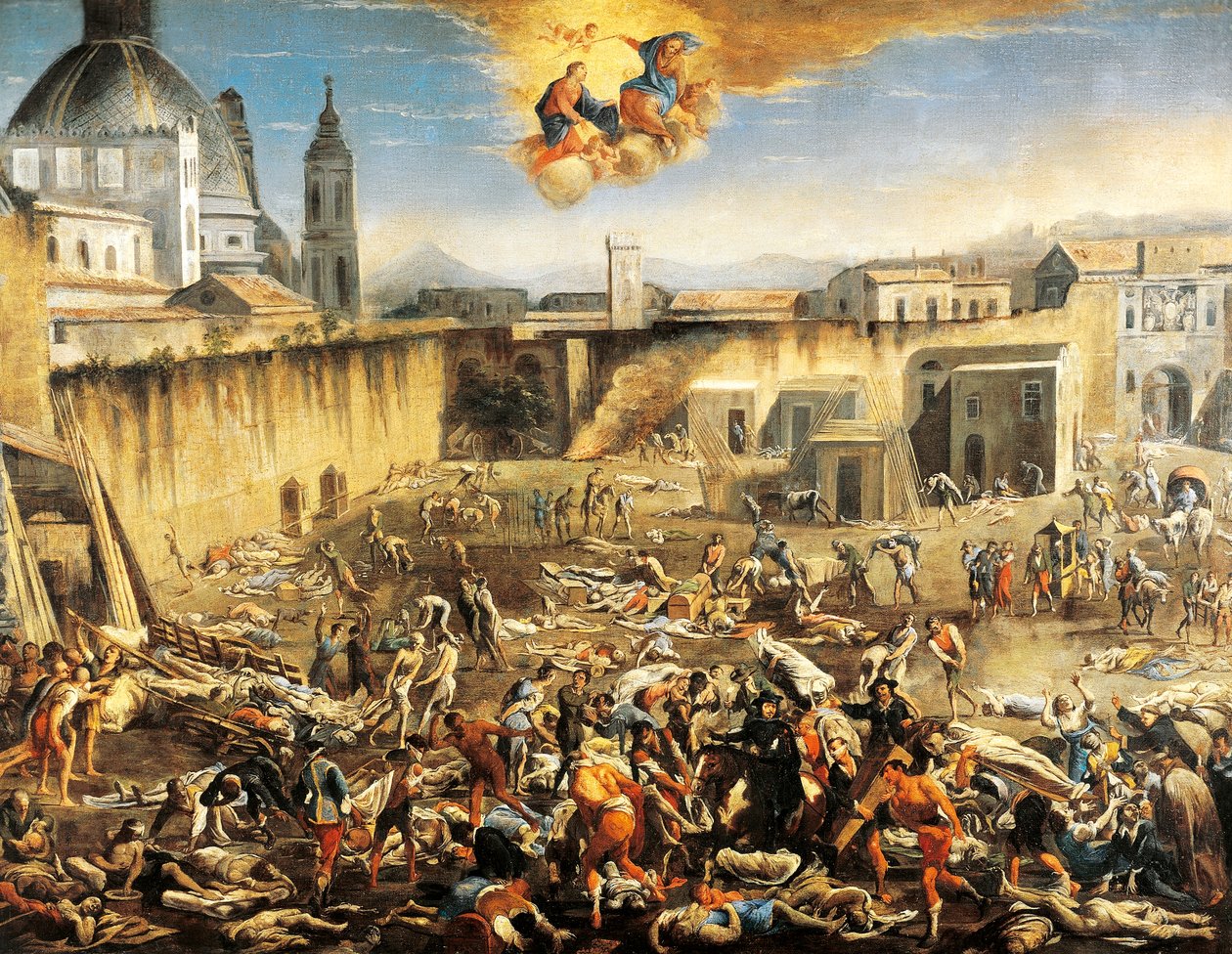 Market Square (Largo Mercatello), plague of Naples بواسطة دومينيكو جارجولو