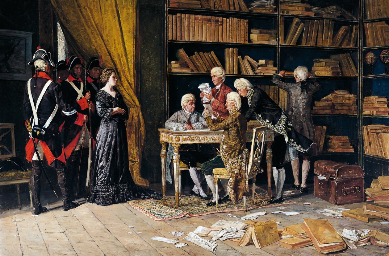 البحث في منزل إليونورا بيمنتل ، رسم لدومينيكو باتاغليا (1842-1921) ، زيت على قماش بواسطة دومينيكو باتاليا